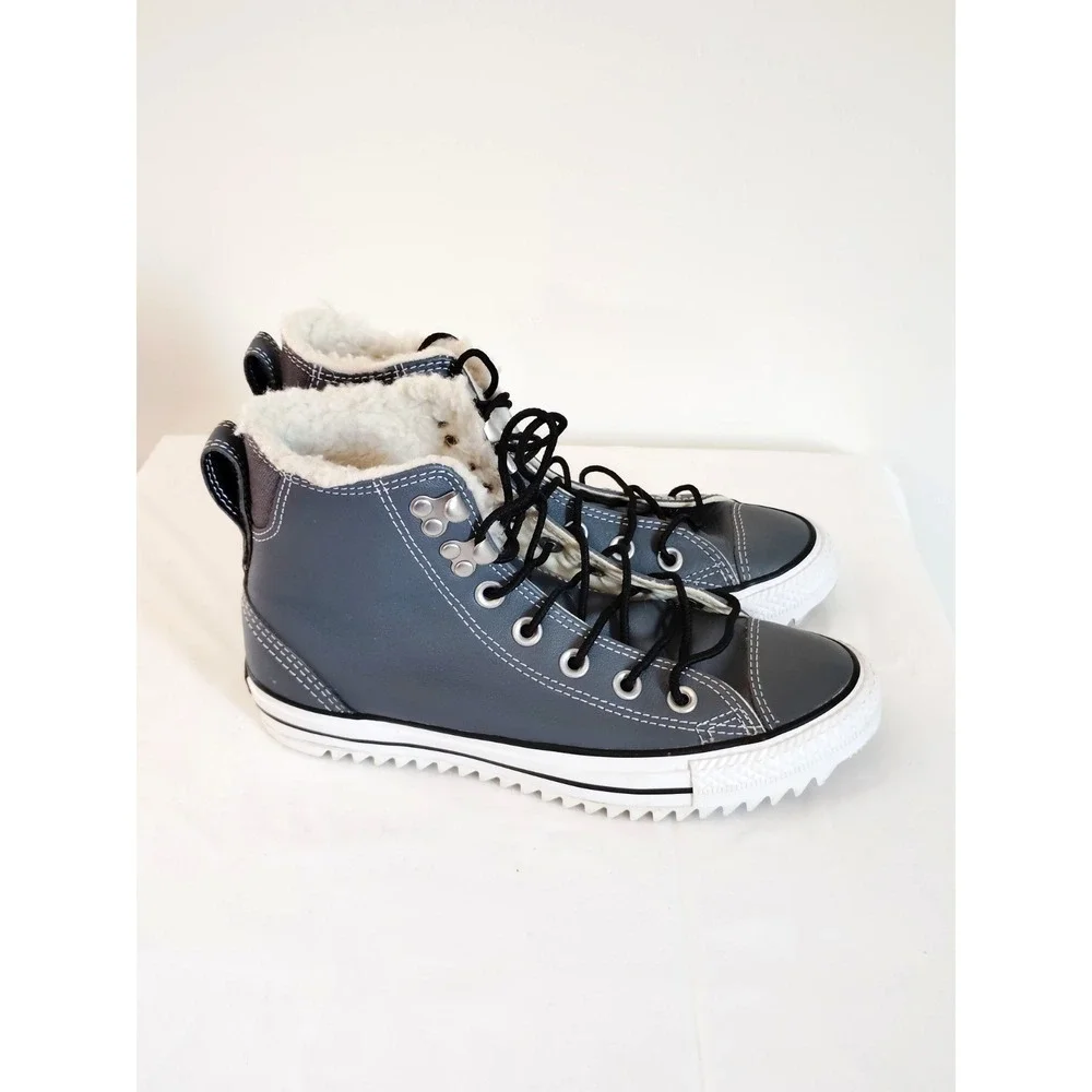 Converse All Star Chuck Taylor City Hiker DENIM BLUE Leather Shearling M 4/WM 6